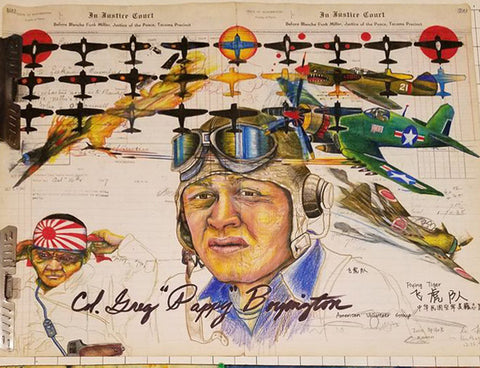 Robert Upham Original Pappy Boyington Ace Pilot Lakota "Lower Brule" Sioux by Robert "Running Fisher" Upham